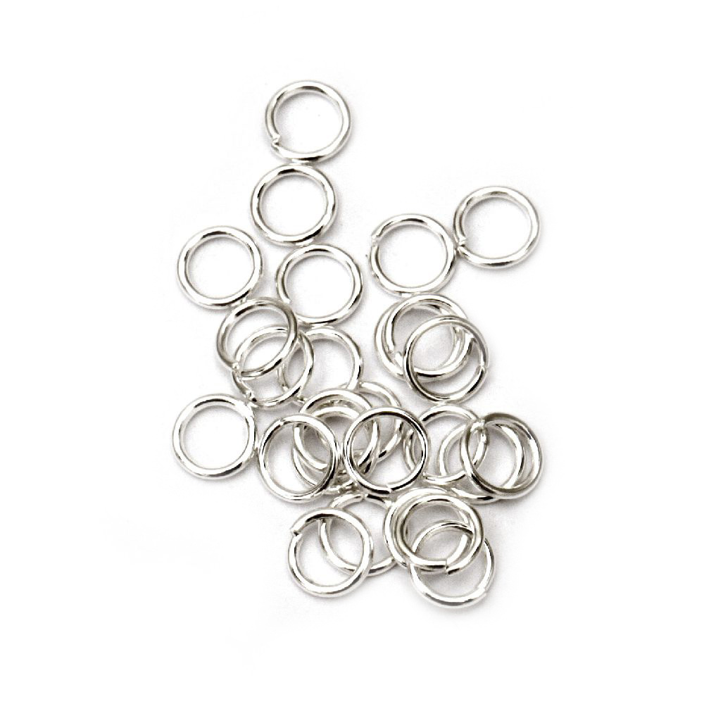 Metal Jump Ring / 6x0.9 mm / Color: Silver - 200 pieces