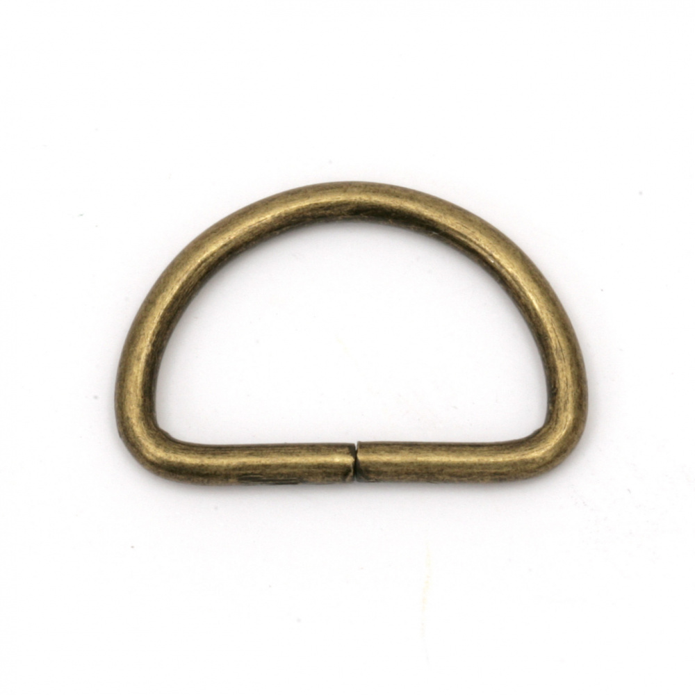 Semi-Circular Ring for DIY Accessories / Inner Diameter:  25x15x2.8 mm / Antique Bronze - 20 pieces
