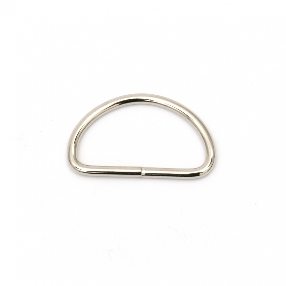 Metal D Ring / Inner Diameter: 13x8x2 mm / Silver - 20 pieces
