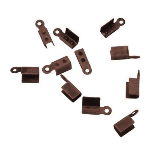 Crimp End Tips for Jewelry Making / 3x7.5 mm / Antique Copper - 50 pieces