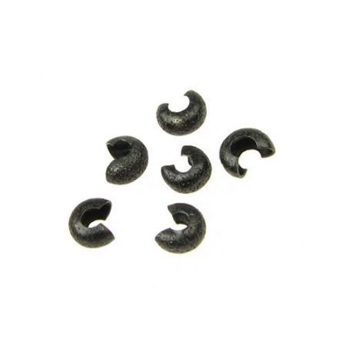 Jewelry Crimp Beads, 3.2x2.2 mm hole 1.2 mm color graphite - 20 pieces