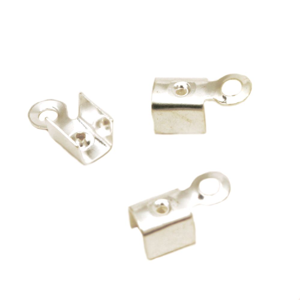 Ending Clasp Tips for Jewelry Making / 4.5x9 mm / Silver - 50 pieces