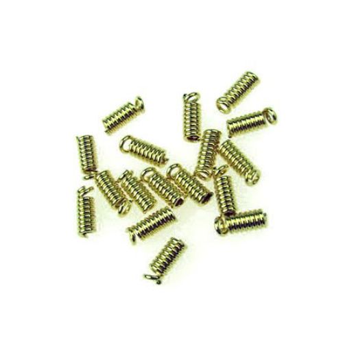 Cord Coil Spring End Fasteners / 3x8 mm, Hole: 3 mm / Gold - 50 pieces
