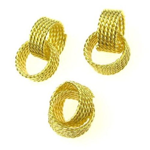 Metal element rings 16x7x2 mm relief color gold -5 pieces