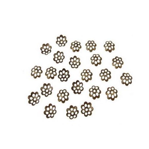 Metal End Caps, Spacers for Jewelry Making / 6x1 mm / Antique Bronze - 100 pieces