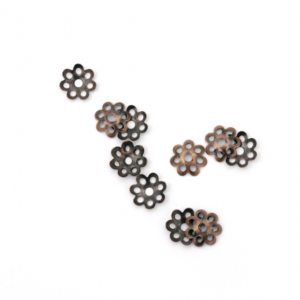 Round Cup Shaped Spacers /  7.5x1.5 mm / Antique Copper - 100 pieces