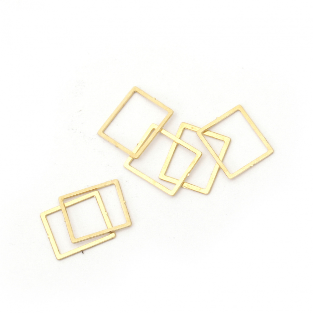 Rectangle flat element metal steel  7x6 mm color gold - 2 grams ± 60 pieces