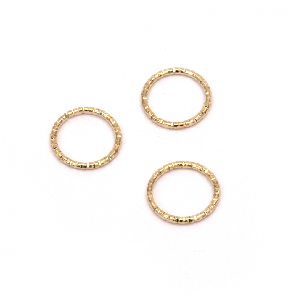 Metal Ring, 11.8 mm, Gold Color - 10 pieces