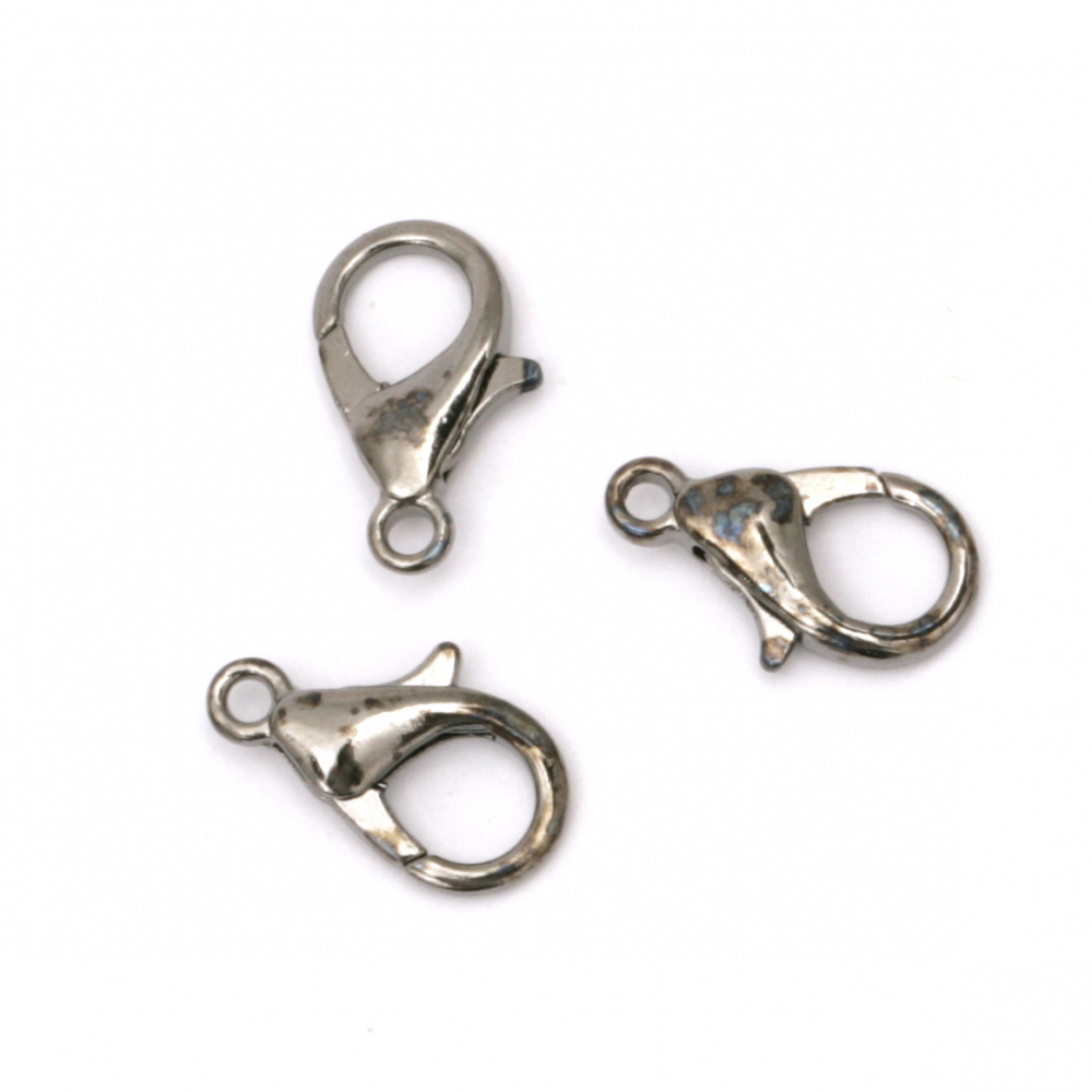 Lobster Claw Clasps / 7x14 mm /  Steel Color - 10 pieces