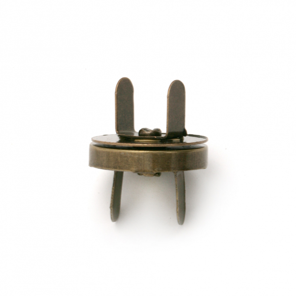 Round Magnetic Clasps / 14 mm /  Antique Bronze - 2 pieces