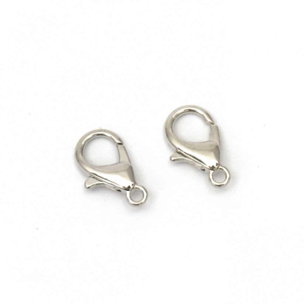 Lobster Claw Clasps for Handmade Jewelry Making / 8x14 mm / Silver - 20 pieces