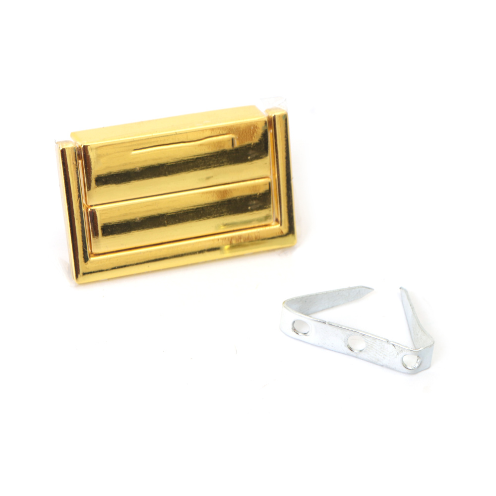 Stylowe metalowe zapięcie do torebki 23x38x7 mm – kolor złoty – 2 sztuki do tworzenia torebek i projektów kreatywnych