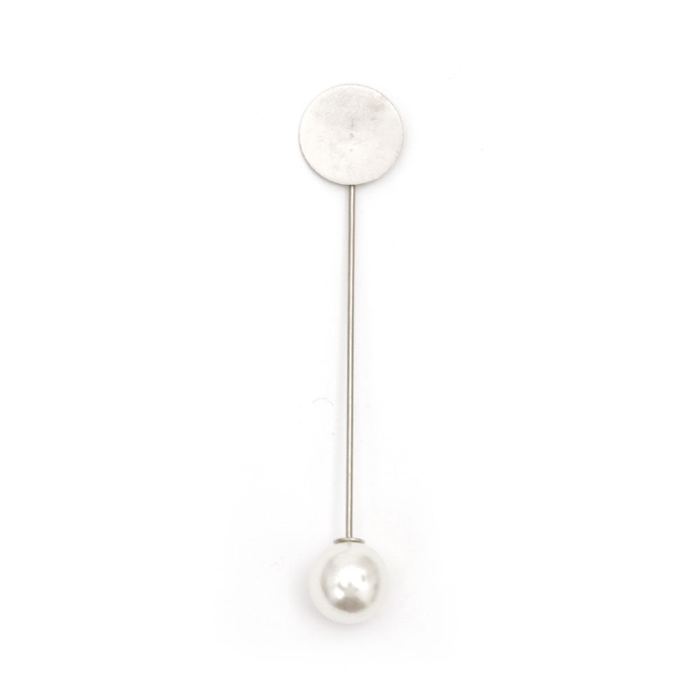Brooch base 15x76 mm pearl tip -4 pieces