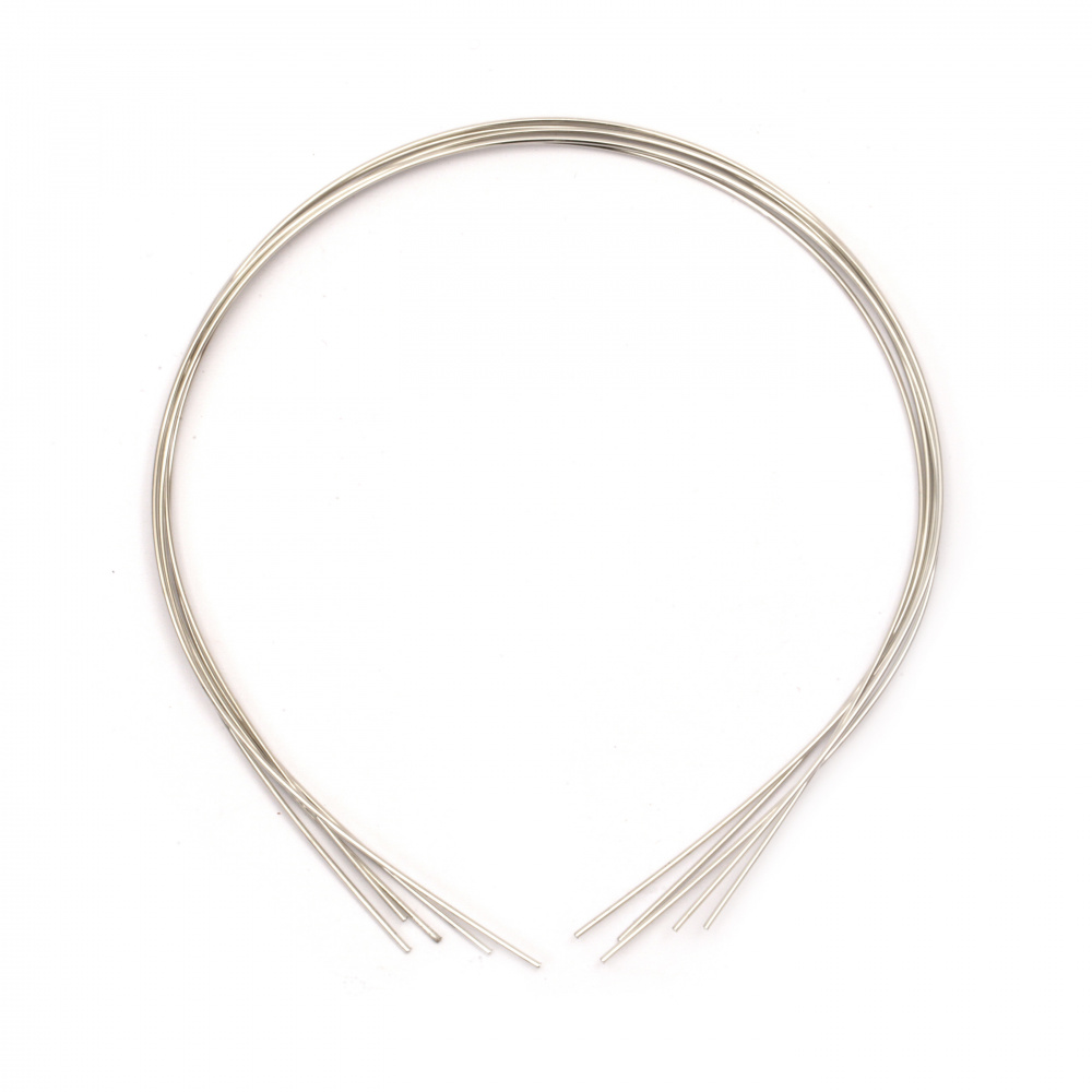 Metal Wire Headband / 1 mm /  Silver Color - 5 pieces