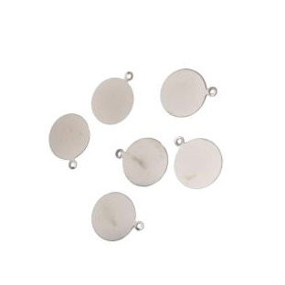 Baza pentru medalion metalic 23x0,2 mm placa 20 mm gaura 1 mm culoare alb - 10 bucati