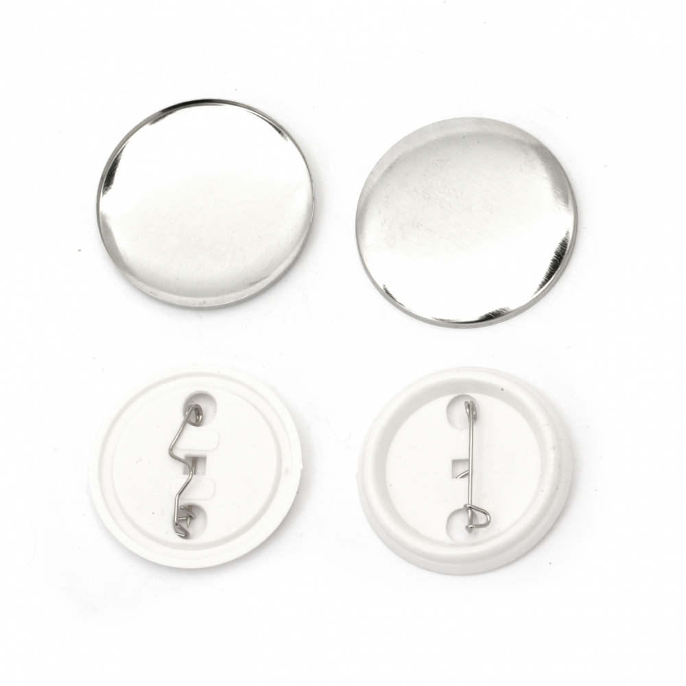 Blank Badge Button Parts / 44 mm / 3 parts -10 pieces