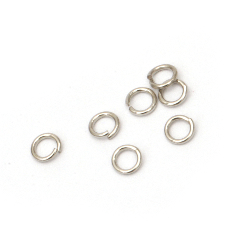 Jewelry Jump Rings, Close but Unsoldered, 4x0.7 mm color silver -200 pieces