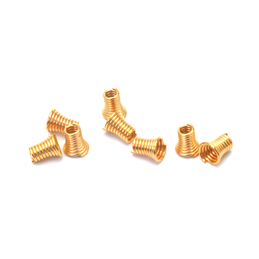 Terminali a Molla per Cordoncini, Conici in Metallo 6x4x7 mm, Colore Oro, Confezione 50 pz