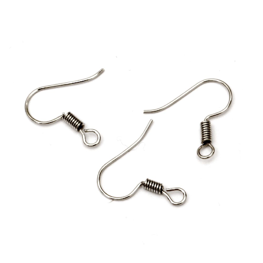 Earring tip metal 17 mm hole 2 mm color silver NF -50 pieces