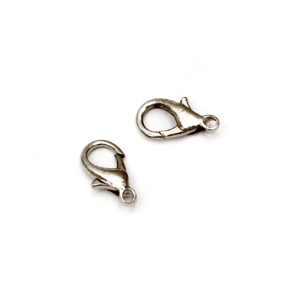 Lobster Claw Clasp 7x14 mm color silver -50 pieces