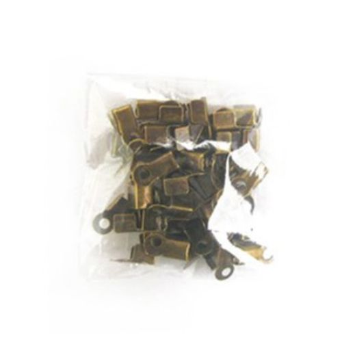 Metal Fold Over Cord Ends / 4x8 mm / Antique Bronze - 50 pieces