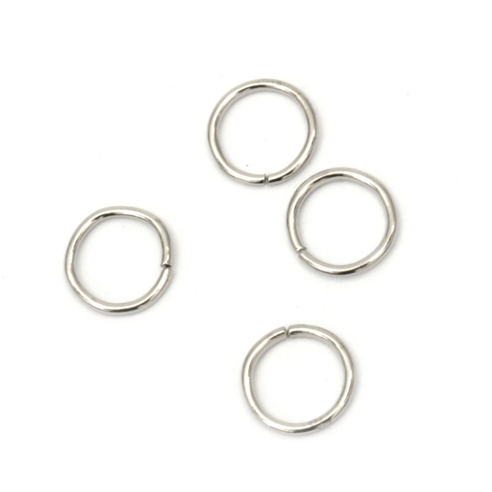 Metal ring for Jewelry8x0.9 mm color silver -200 pieces