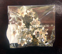 Накрайник метал шапка 8x2 мм звезда цвят сребро -50 броя