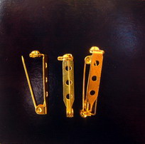 Brooch Clasp Pin Backs / 25x5x6 mm / Gold Color - 50 pieces