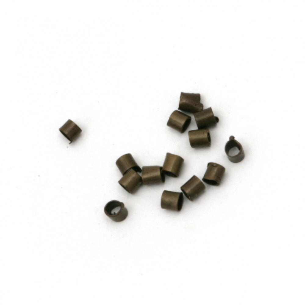 Jewelry Crimp Beads, 1 5x1 5 mm color copper -100 pieces