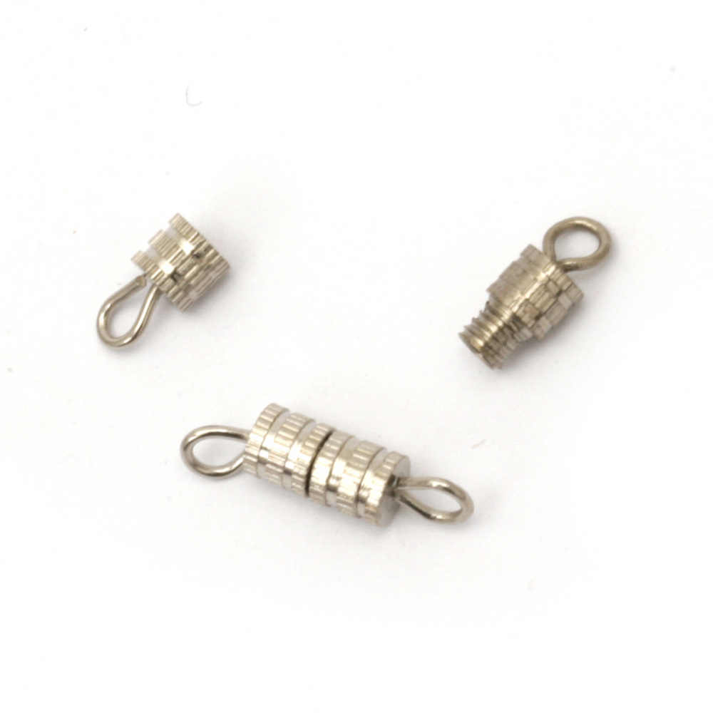 Screw Clasps with Connecting Rings / 4x15 mm / Silver - 20 pieces