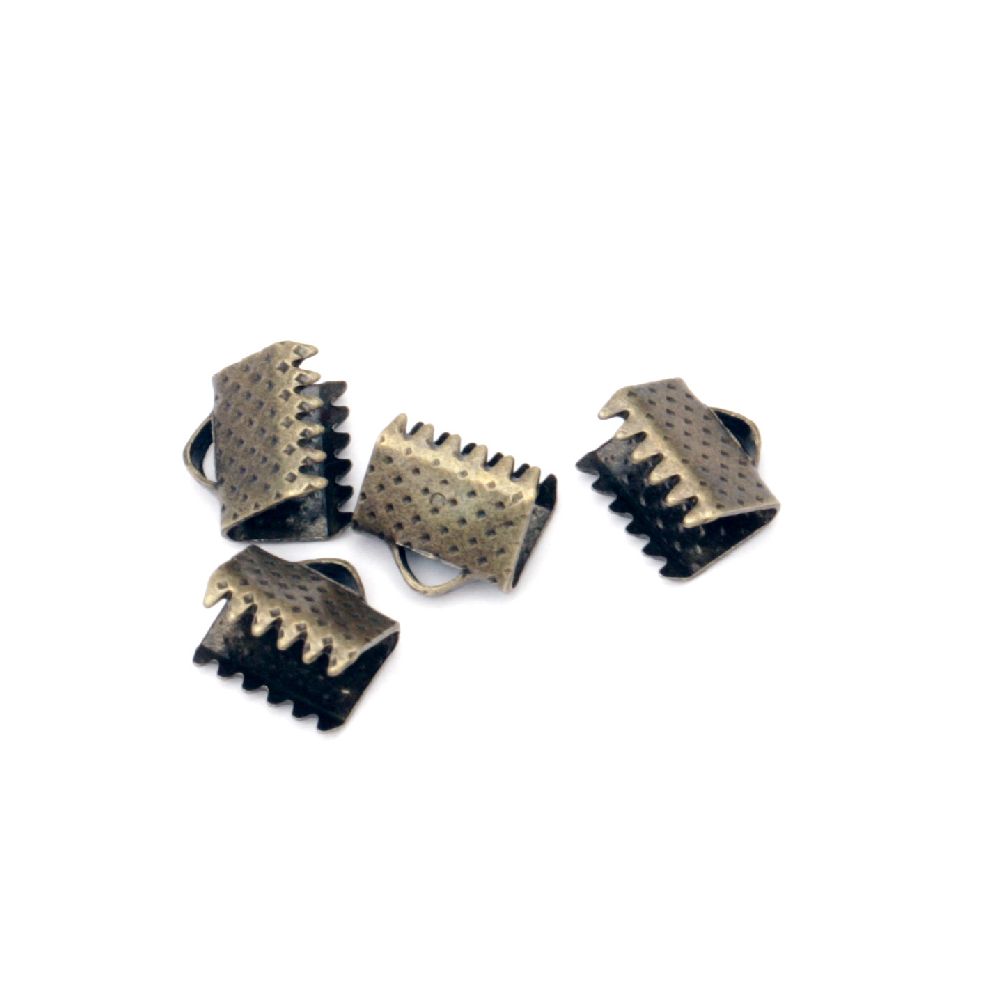 Ribbon Clamps Iron 8mm clip color antique bronze -50 pieces