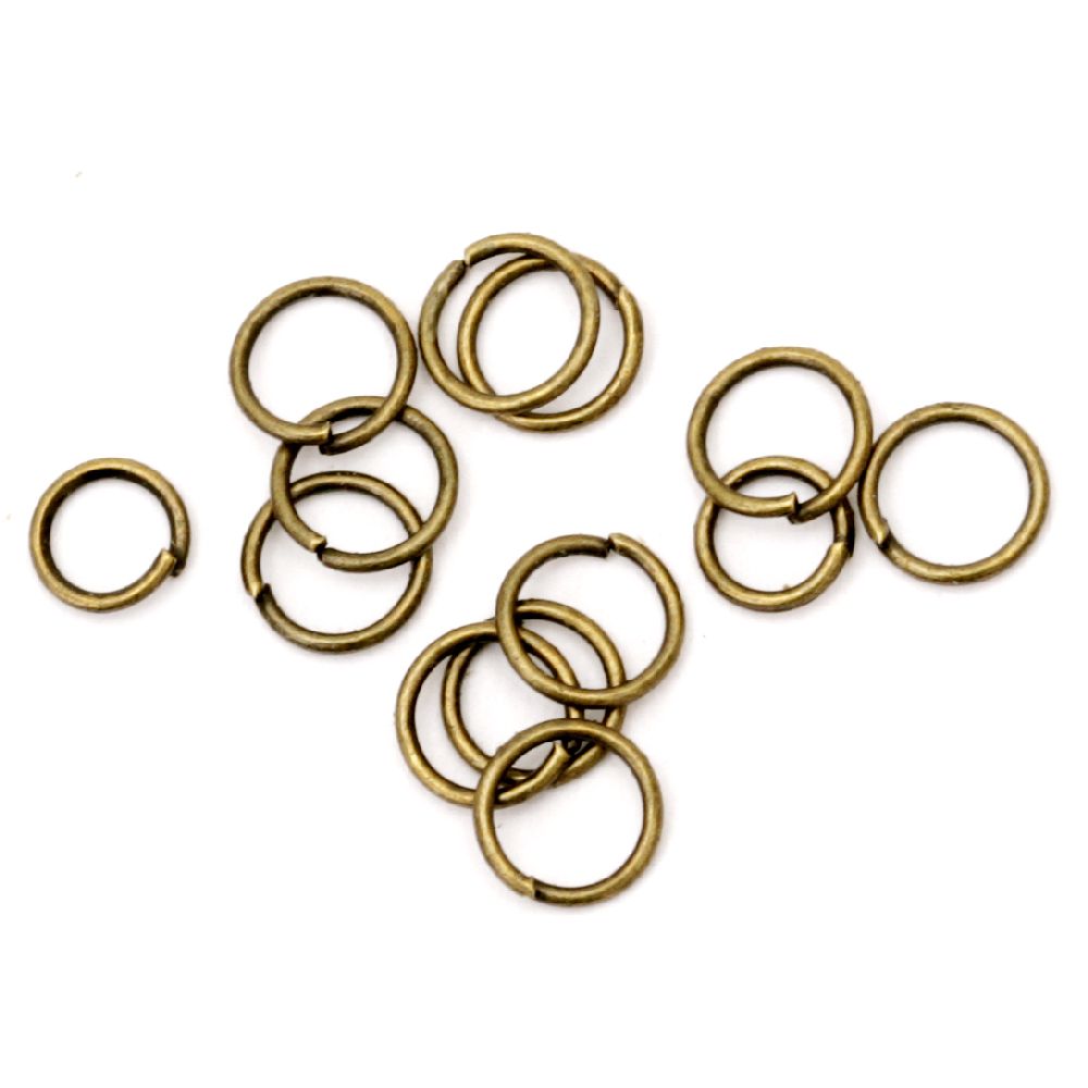 Open Jump Rings for Jewelry Making / 5x0.8 mm / Antique Bronze - 200 pieces