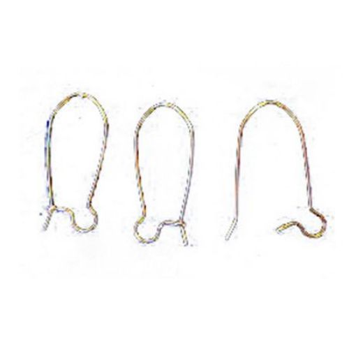 Ear Wire Hooks with Closure / 28x12 mm / Silver- 50 pieces