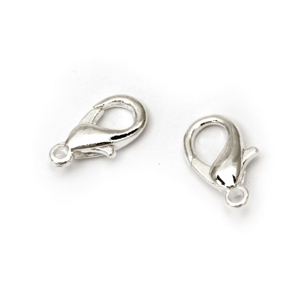 Lobster Claw Clasp for Jewelry Finishing / 8x14 mm / Silver - 20 pieces