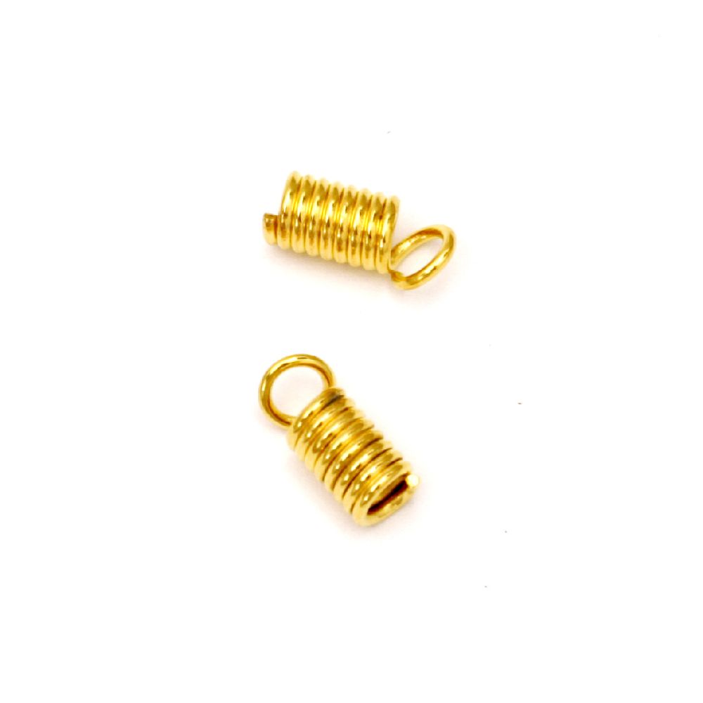Metal Cord Ends 4x6x2 mm color gold -50 pieces