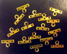 Metal divider with three holes and ear 7 5x14 mm gold color -50 pieces