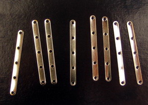 Metal divider with 5 holes 3x35 mm color silver -50 pieces