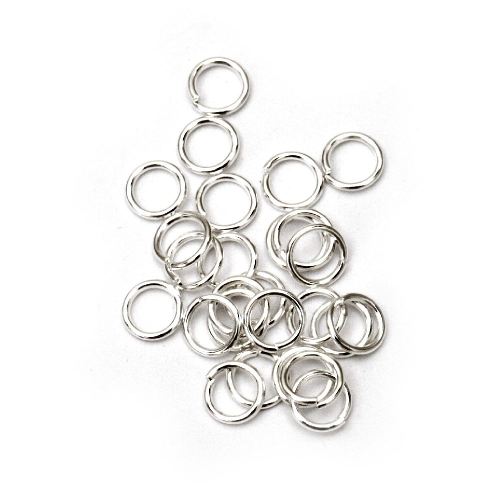 Sterling Silver Jump Rings, Close but Unsoldered, 5x0.7 mm color white -200 pieces