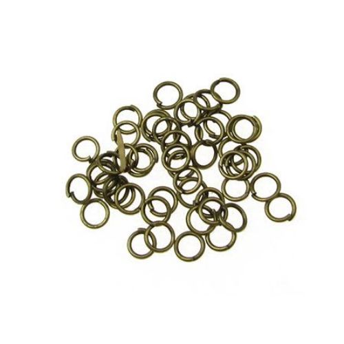 Jump Rings, Close but Unsoldered, 5x0.7 mm color antique bronze -200 pieces