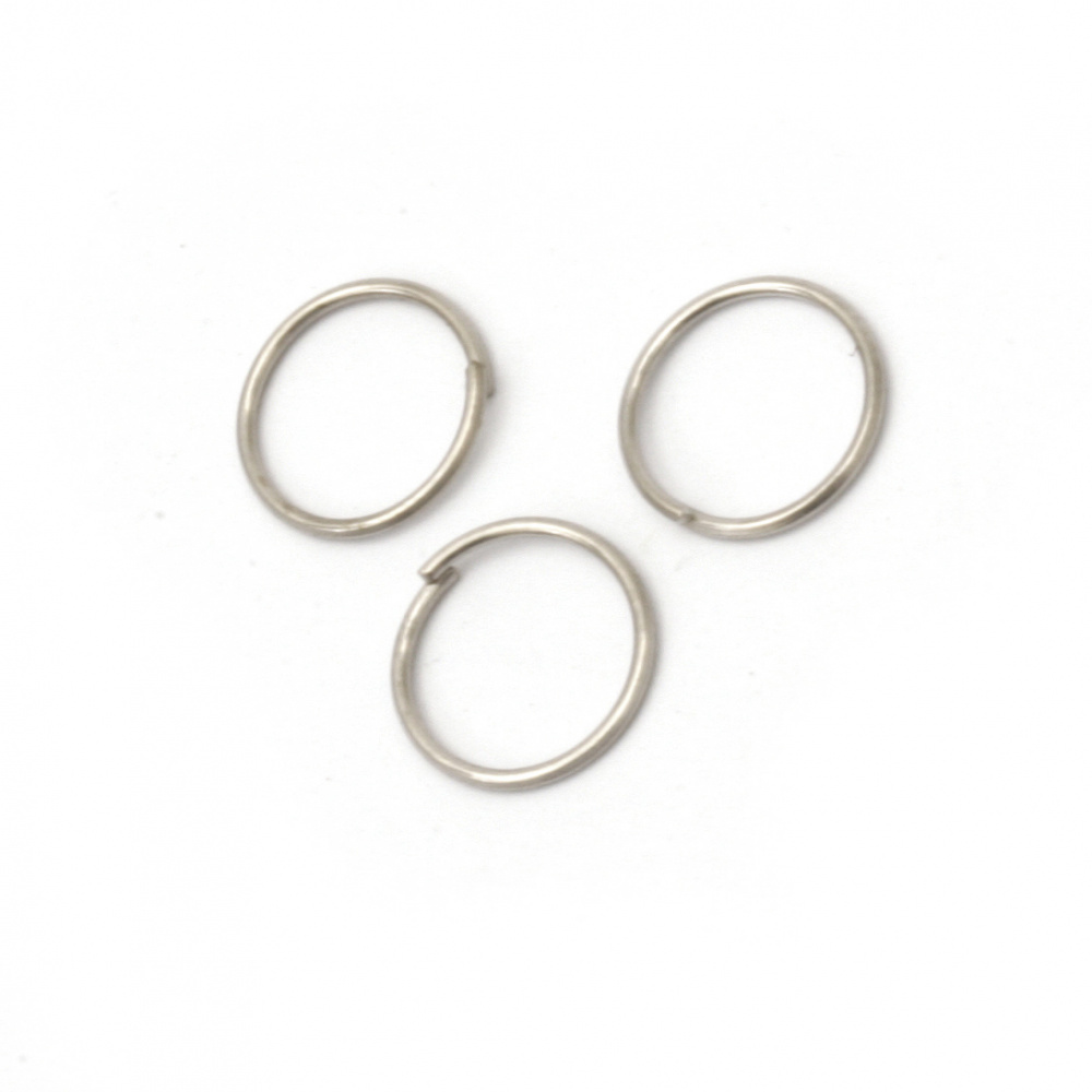 Jump Rings, Close but Unsoldered, 10x0.8 mm color silver -200 pieces