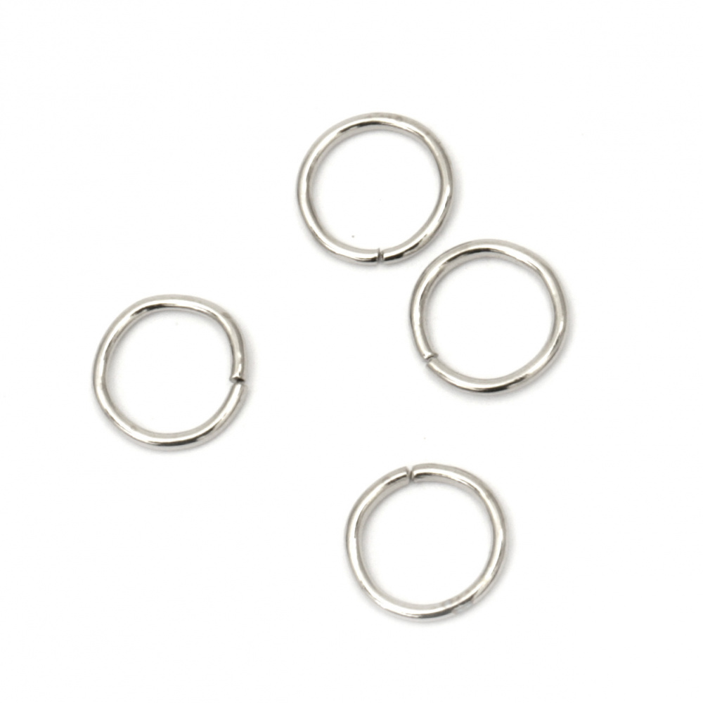 Jump Rings, Close but Unsoldered, 10x0.8 mm color white -200 pieces