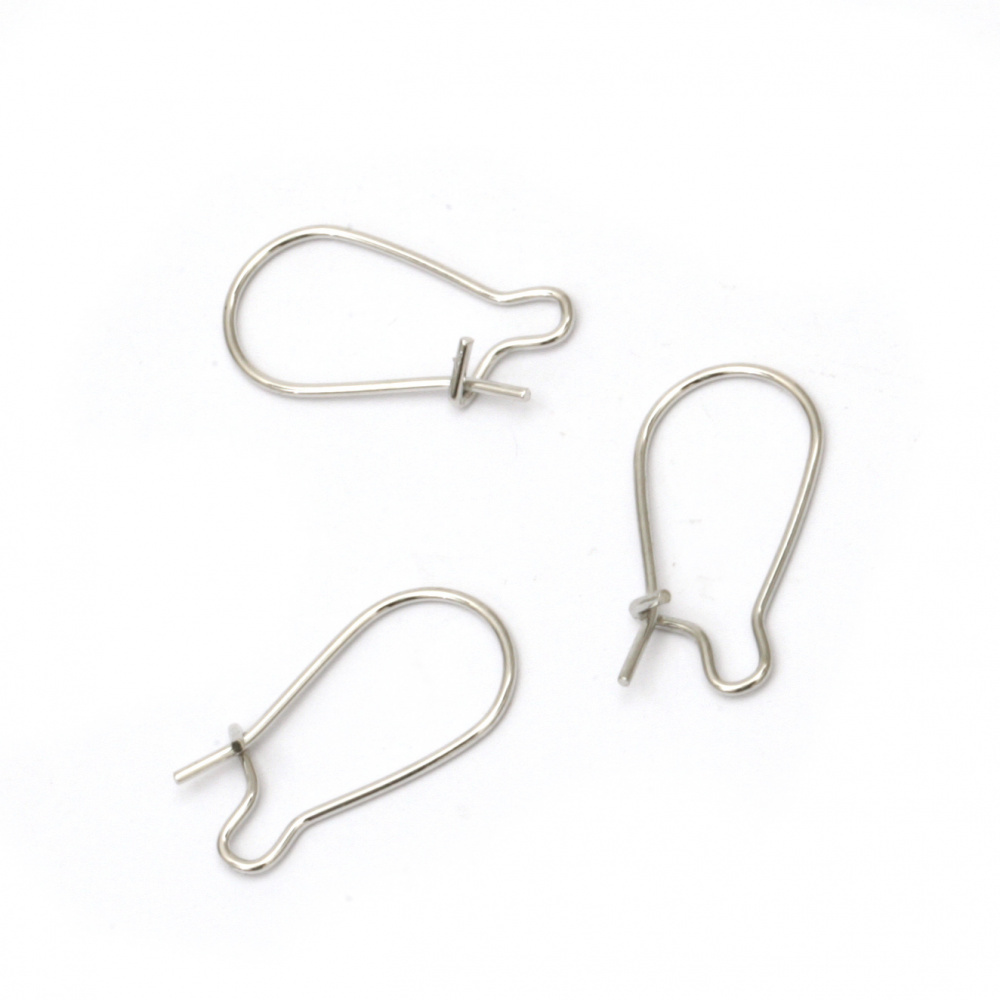 Ear Wire Hooks / 18x0.9 mm / Silver - 50 pieces