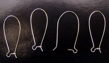 Earring Hooks for DIY Jewelry Art /  37x15 mm / Silver - 20 pieces