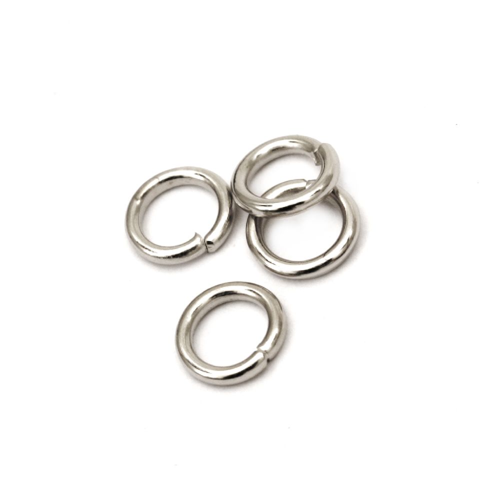Jump Rings, Close but Unsoldered, 7x1.2 mm color silver -100 pieces