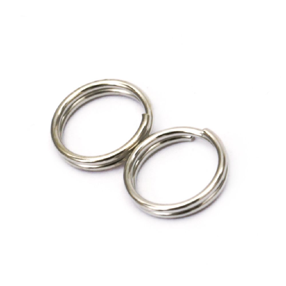 Jump Rings, Close but Unsoldered, 8x0.6 mm two coils color silver -50 pieces
