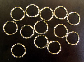 Κρίκος μεταλλικός 12x1,2 mm ασημί -100 τεμάχια