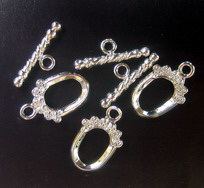 Toggle Jewelry Clasps for DIY Jewelry Making / 12x20 mm / Silver -5 sets