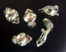 Round Earring Clips / 12 mm / Silver - 50 pieces