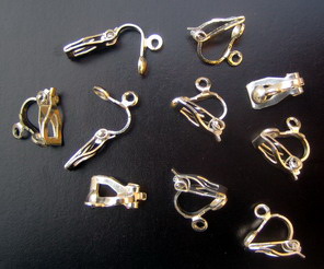 Clip-on Earring Components for Non-Pierced Ears / 13 mm / Silver - 50 pieces