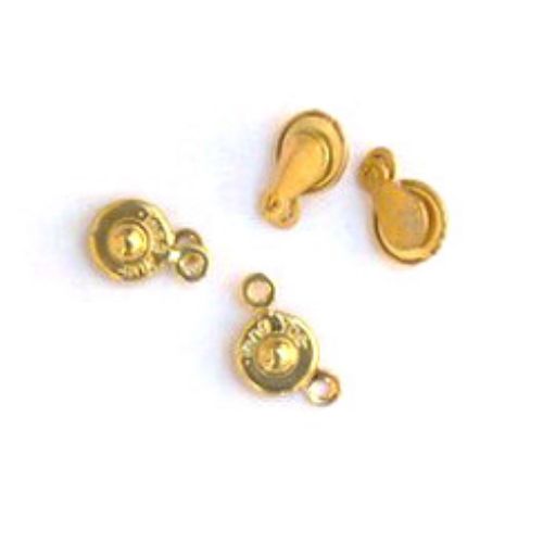 Metal Clasps - 2 parts / 7.5x14x4 mm / Gold - 10 pieces